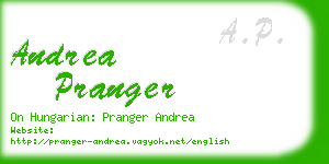 andrea pranger business card